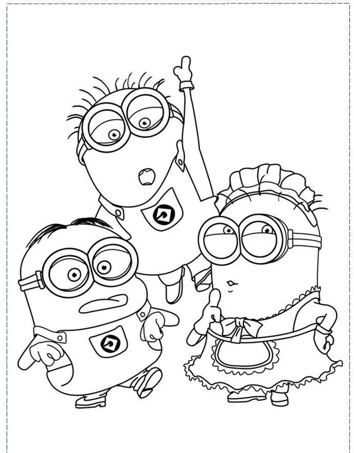 Minionki kolorowanki